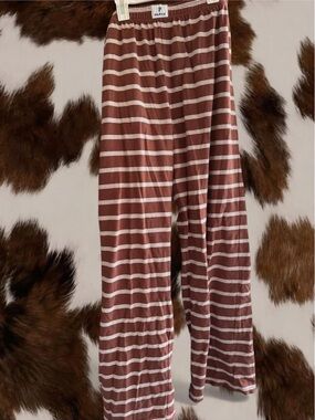 Parke Wide-Leg Striped Lounge Pants in Brown